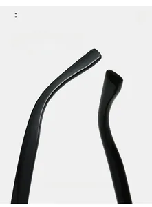 Détail macro des branches incurvées noires pour un port confortable de lunettes de soleil