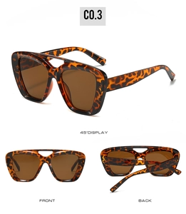Multi-angle view of vintage double-bridge sunglasses with tortoise frame and brown lenses