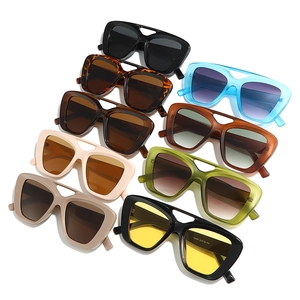 Modern oversized double bridge sunglasses with UV400 protection in various trendy colors
