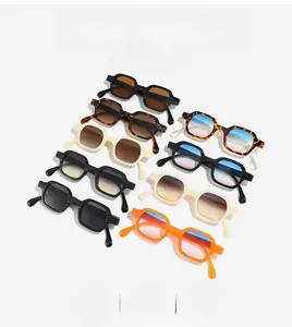 Collection of retro square sunglasses in multiple colors with high-quality PC frames