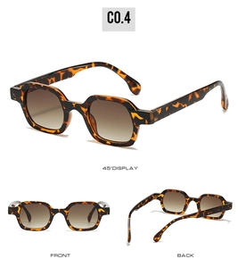 Three-angle view of retro tortoiseshell sunglasses with brown gradient lenses