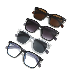 Square fashion sunglasses with wood grain temples and rivet accents in multiple colors