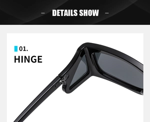 Macro shot of durable reinforced metal hinge on black fashion sunglasses frame