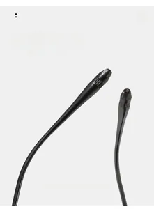Detail of ergonomic curved temple arm on retro square sunglasses for a comfortable fit