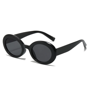Modern oval sunglasses with vintage black frame and UV protection lenses for a stylish look
