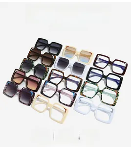 Collezione di occhiali da sole quadrati oversize in vari colori e motivi tartarugati