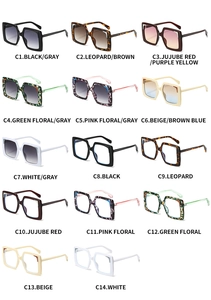 Collezione di occhiali da sole quadrati e lenti trasparenti in vari colori moda