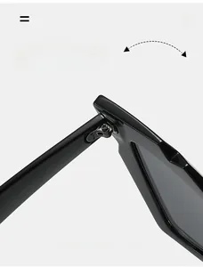 Macro shot of durable metal hinges on black Y2K sunglasses for long-lasting use
