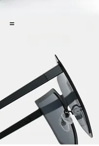 Detail of fashion oversized sunglasses showing soft silicone nose pads and sturdy hinges