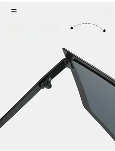 Detail of durable matte black sunglasses hinge showing reinforced folding structure