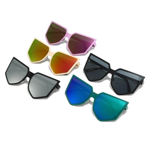 Fashion oversized geometric sunglasses for women in multiple trendy color frames and lenses