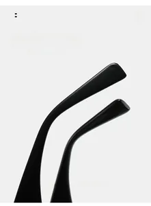 Detail view of black curved sunglasses temples designed for comfortable wearing