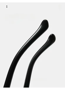 Detail of curved black sunglasses temples designed for a comfortable and secure fit