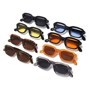 Retro narrow square punk sunglasses collection in eight assorted colors and lens tints