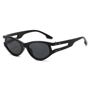Oval Sunglasses Hollow Out Temples UV400 Protection PC Frame Fashion Street Style Trendy Eyewear For Women Men