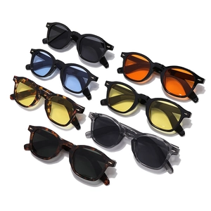 Retro rivet sunglasses collection with multiple frame colors and tinted lenses