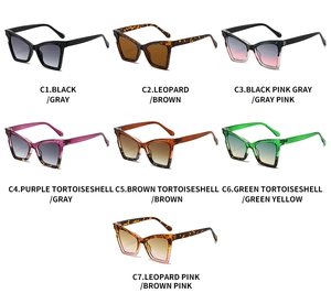 Collection de lunettes de soleil œil de chat carrées surdimensionnées en couleurs