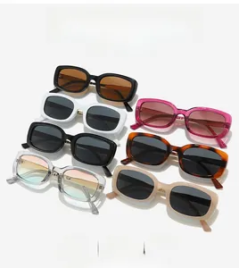 Detailed collection of square frame sunglasses in various trendy colors and finishes