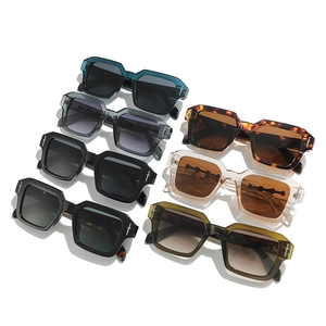 Fashionable oversized square sunglasses with stylish metal dagger temple details in multiple colors