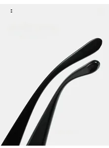 Dettaglio delle stanghette ergonomiche curve in nero lucido per una vestibilità comoda