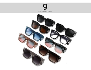 Retro oversized square sunglasses with metal rivet details in nine trendy color options