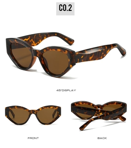 Detailed views of vintage cat-eye sunglasses featuring tortoiseshell frames and brown lenses