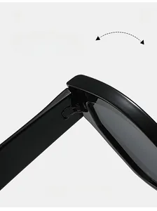 Detail of durable glossy black hinge mechanism on cat eye sunglasses for smooth folding