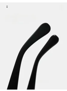 Détail des branches de lunettes noires ergonomiques avec une finition brillante