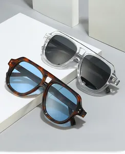 Detail of tortoise and transparent pilot frames with gradient and light blue lenses