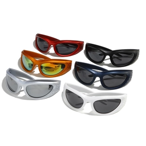 Set di occhiali da sole ciclistici Y2K avvolgenti in sei colori metallizzati