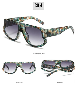 Detailansicht der Oversize-Sonnenbrille mit Schildpattmuster und grauen Verlaufsgläsern