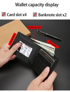 Dettaglio interno del portafoglio bifold con fessure per carte e scomparti per banconote