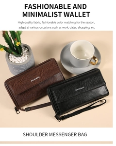 Litchi pattern faux leather clutches in black and brown with detachable shoulder straps