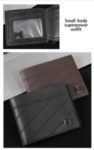 Close-up of vintage bifold leather wallet showing textured surface and multi-card slots