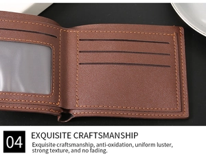 Detailed macro view of brown leather wallet interior showing card slots and precise stitching
