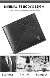 Detail view of lychee-patterned leather men's wallet with multi-scene usage context