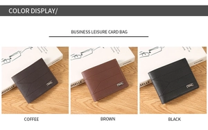 Close-up of business wallets in coffee, brown and black with embossed stitch detail