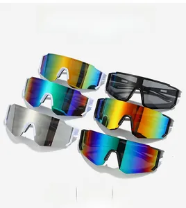 Detailed grid of Y2K sports cycling sunglasses showing multiple colored lens options
