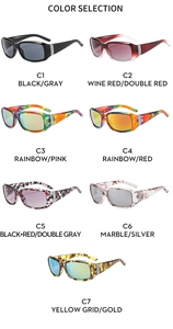 Sélection de lunettes de soleil ovales polarisées avec détails strass en divers coloris et motifs