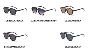 Comparaison détaillée des lunettes de soleil pilote TR90 en noir, gris, thé, léo et bleu