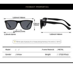 Spécifications détaillées des tailles pour lunettes de soleil de sport polarisées en mm