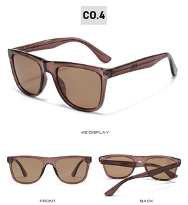 Vues multiples de lunettes de soleil polarisantes avec monture TR marron