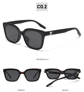 Multi-angle views of oversized TR polarized sunglasses with metal hinge detail