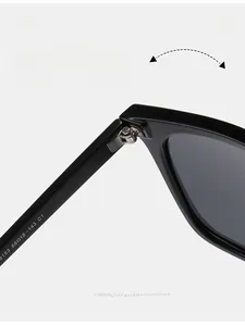Vue macro de la charnière en métal et des spécifications de taille sur lunettes TR