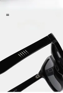 Detail view showing lightweight and super elastic temples of black polarized sunglasses
