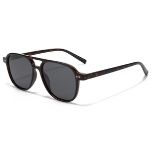 Lunettes de soleil aviateur polarisées TR90 vintage avec monture en écaille de tortue