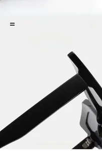 Detail of glossy black frame hinge featuring lightweight and super elastic material