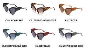 Detailed comparison of six oversized cat-eye sunglasses with quilted texture frames