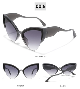 Detailed views of translucent grey butterfly cycling sunglasses with scale texture frames