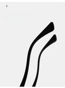 Detail view of glossy black curved temples on outdoor cycling sports sunglasses